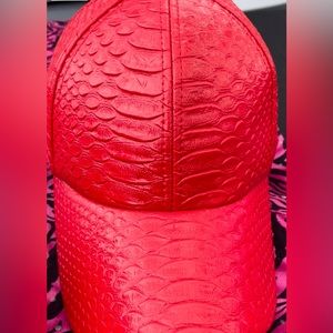 Cap: Red-Leather